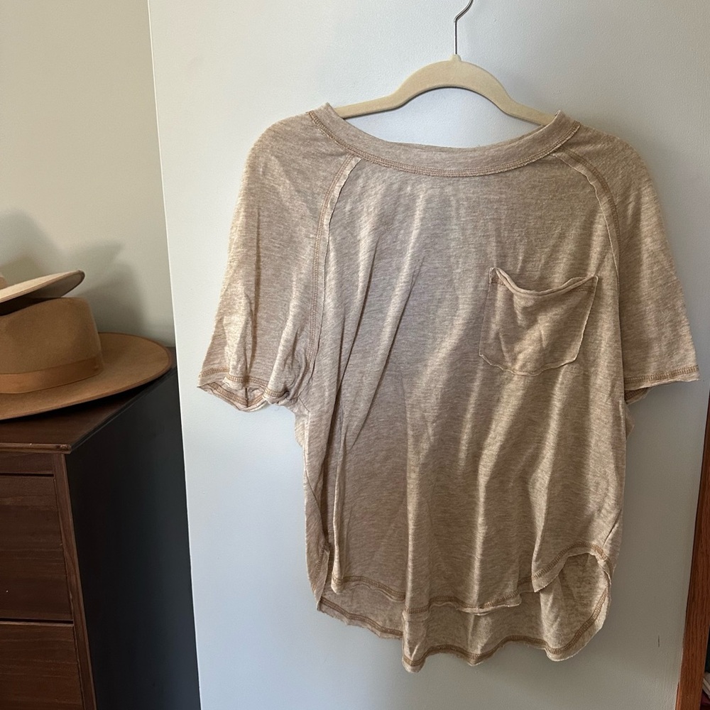LA MIEL Tan Short Sleeve Top